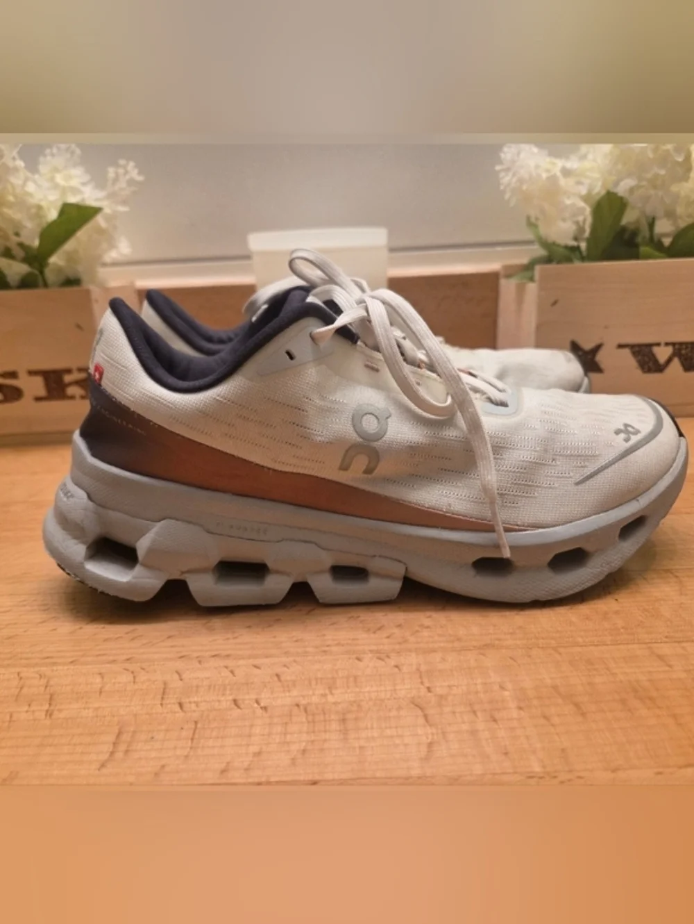 On Cloudspark Running Shoe Ivory Glacier Womens Size 7